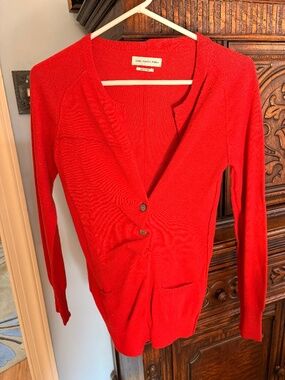 Isabel Marant Etoile Red Cotton Wool Blend Cardigan Designer Couture Sweater 36